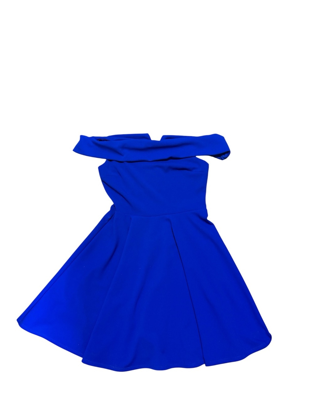 Women Off-Shoulder Royal Blue Fit & Flare Dress